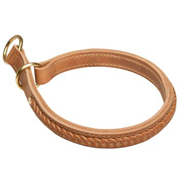 Collie Obedience Training Choke Braided  Leather Collar