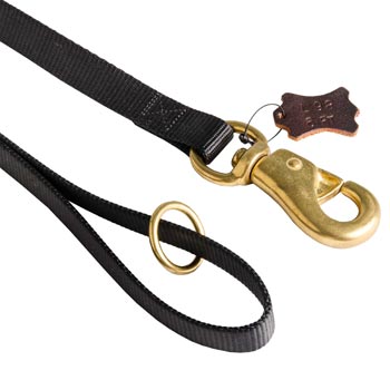 Collie Nylon Leash with Brass O-ring and Snap Hook