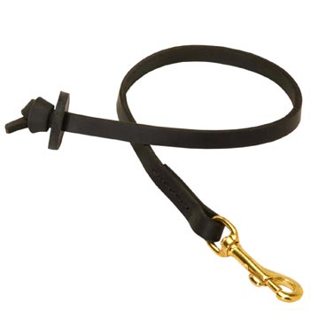 Leather Short Leash for Collie