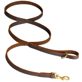 Classic Stitched Leather Collie Leash